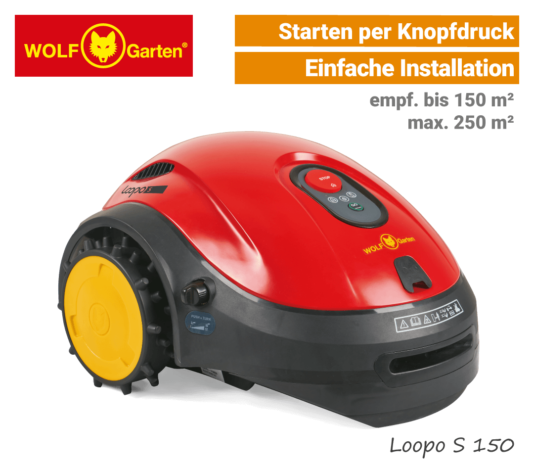 Wolf-Garten Loopo S 150 Mähroboter-Rasenroboter einfach EU9